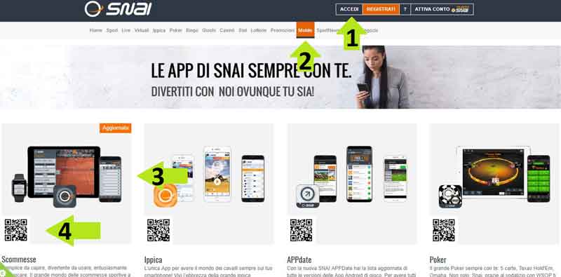 Snai app download Italia