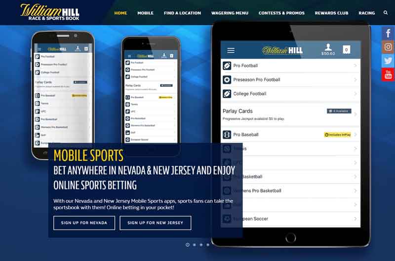 Applicazione Williamhill mobile